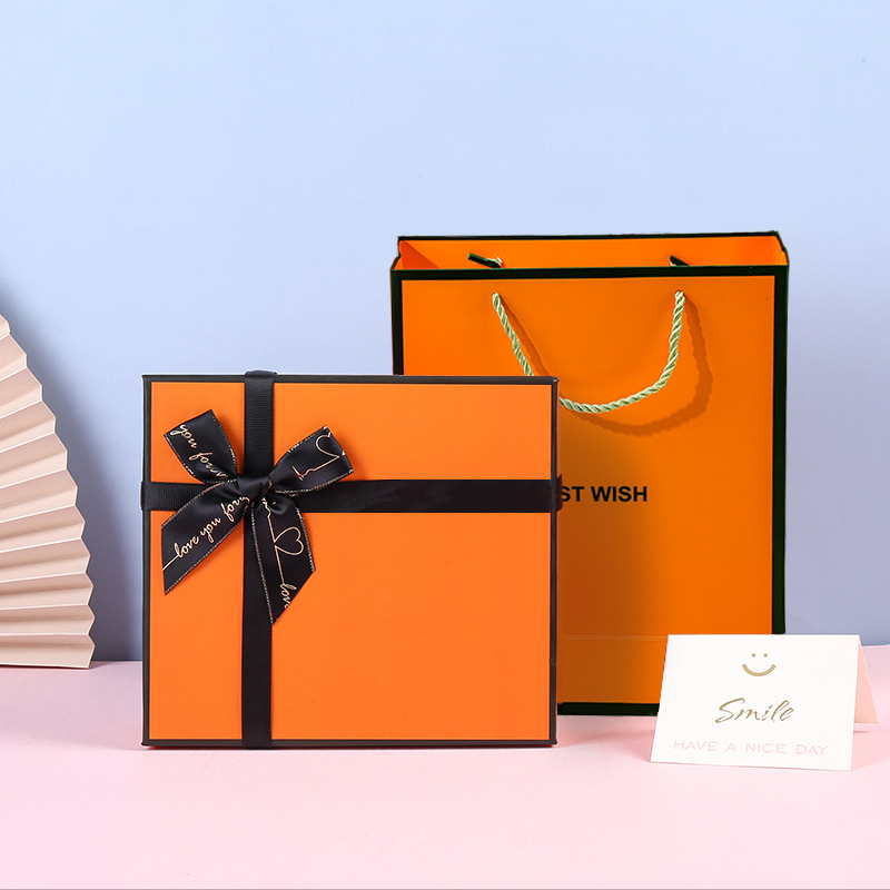 Picture of Empty Gift Box Ins Large Bow Christmas Gift Box Lid and Base Box Scarf Birthday Gift Packaging Box