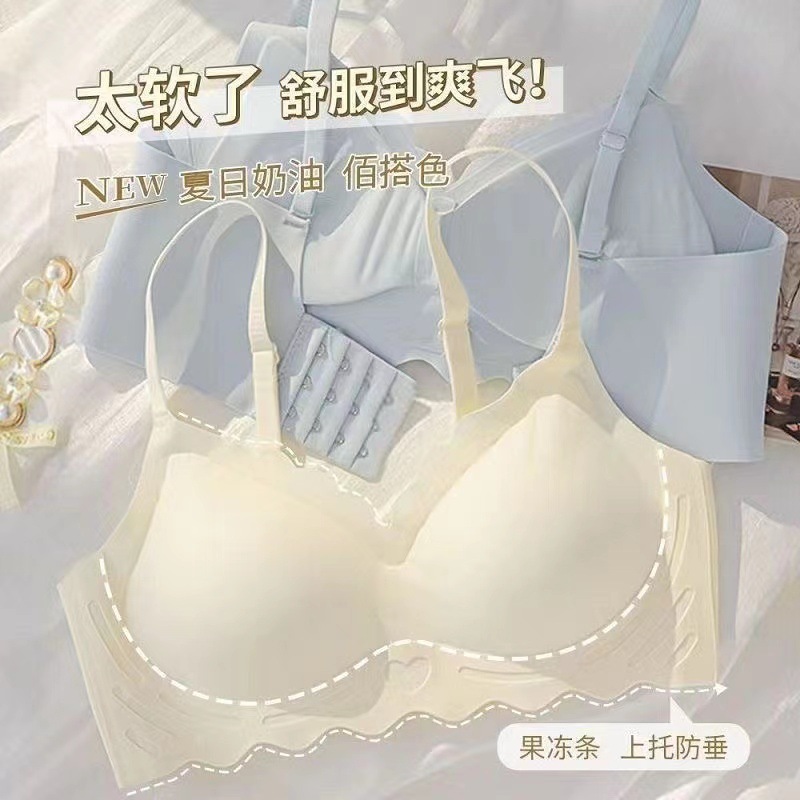 Picture of Seamless Underwear Women's Rim-free One-piece Beautiful Back Push-up Bra Girls' Underwear Collecting Paramita Bra Summer Small