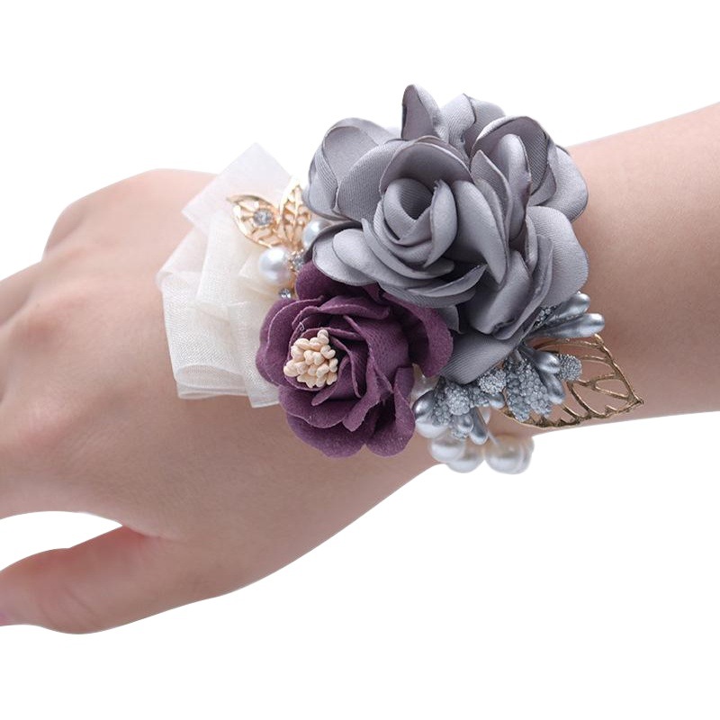 Wedding supplies D675 wedding decoration flower Korean bride hand gift bridesmaid wrist flower headdress hair clip real price