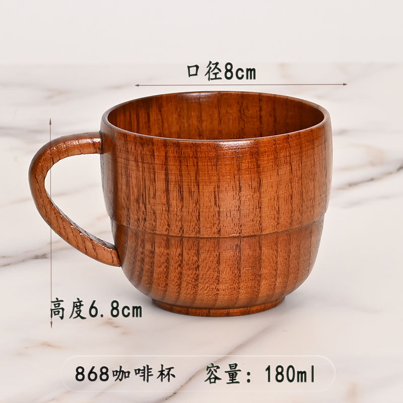 Picture of Origin supply round solid wood mug wooden creative water cup general insulation wooden cup large quantity excellent price