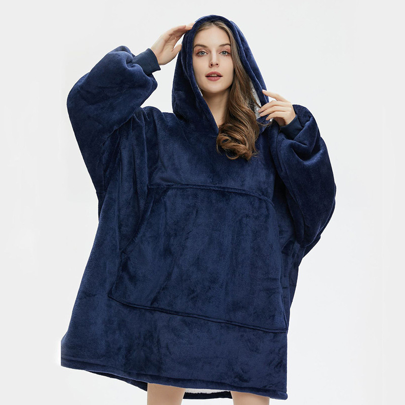 Picture of TV Explosions hugglehoodie Pullover Fleece Clothing Hooded Outdoor Cold-proof Warm Lazy TV Blanket Nightgown Women