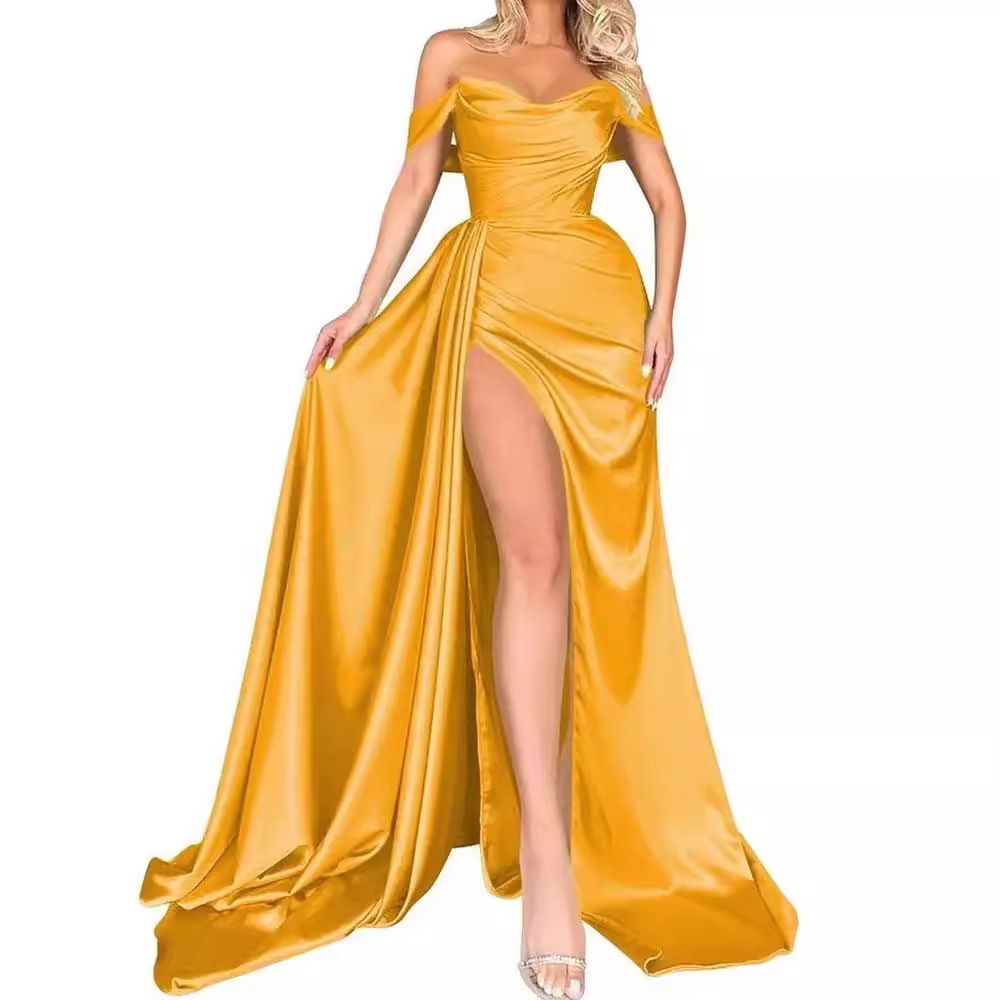 Picture of Bridesmaid Dress Floor-Length Evening Gown Slit Floor-Length Bridesmaid Evening Dress