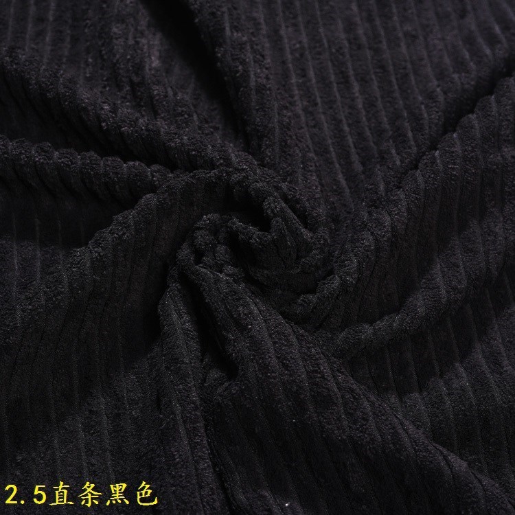 Manufacturer's Ready-Made Black 2.5 Thick Corduroy Soft and Smooth Clothing Jacket Warm Pet Nest Wide Corduroy
