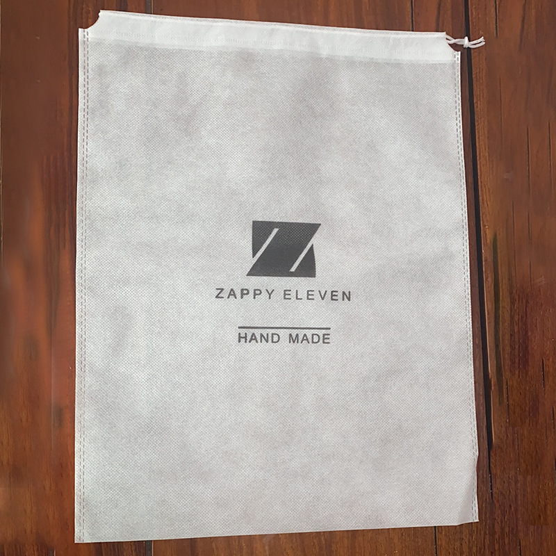 Wholesale supply of white 35g non-woven fabric bag can be single and double pull size thickness printing drawstring bag processing
