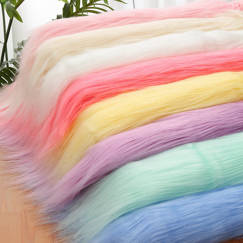 Falling Wool Plush Fabric 9cm Beast Dress Beast Hair Long Hair Roll Bundle Fried Hair Long Hair Hand-made Cotton Doll DIY