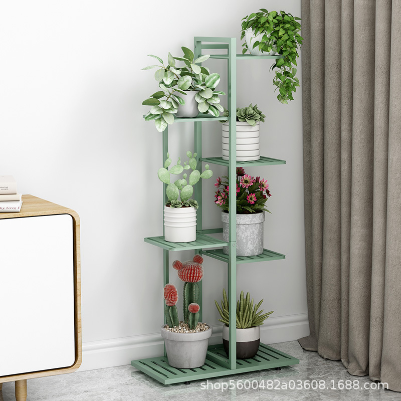 Foreign Trade Cross-border Iron Flower Rack Balcony Storage Rack Indoor Living Room Simple Modern Floor-standing Multi-layer Flower Pot Shelf