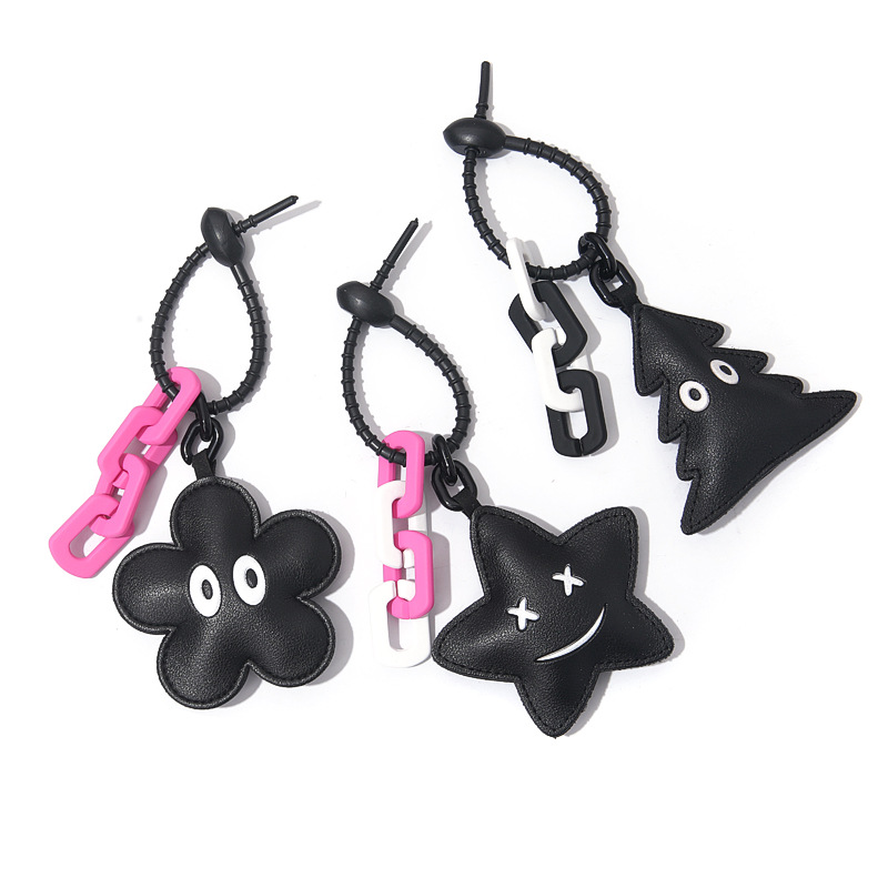 Creative Car Bag Accessories Ins Advanced Sense Leather Handmade Flower Eye Bag Pendant Pendant Keychain