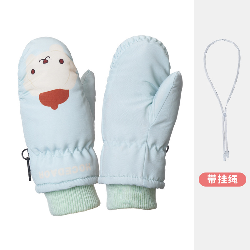 Picture of Cartoon children's fleece-lined ski gloves 2-5 years old baby outdoor warm gloves thickened non-slip children's gloves winter