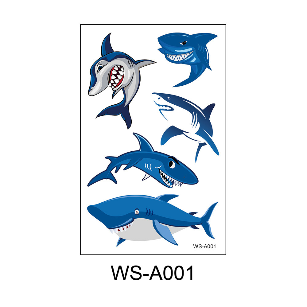 Picture of Spot Wholesale Children's Cartoon Original Tattoo Stickers Marine Animal Summer Tattoo Stickers Dolphin Shark Little Whale
