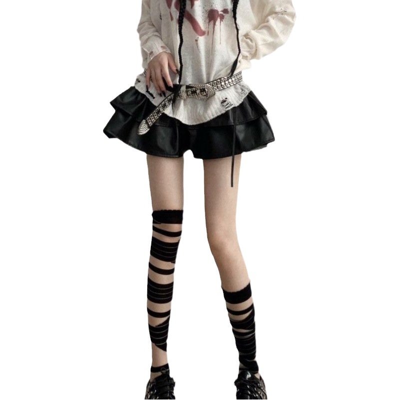 Bandage Socks Japanese Lolita Socks Spring and Summer Long Knee Socks Lolita Girl Spice Jk Strap Socks
