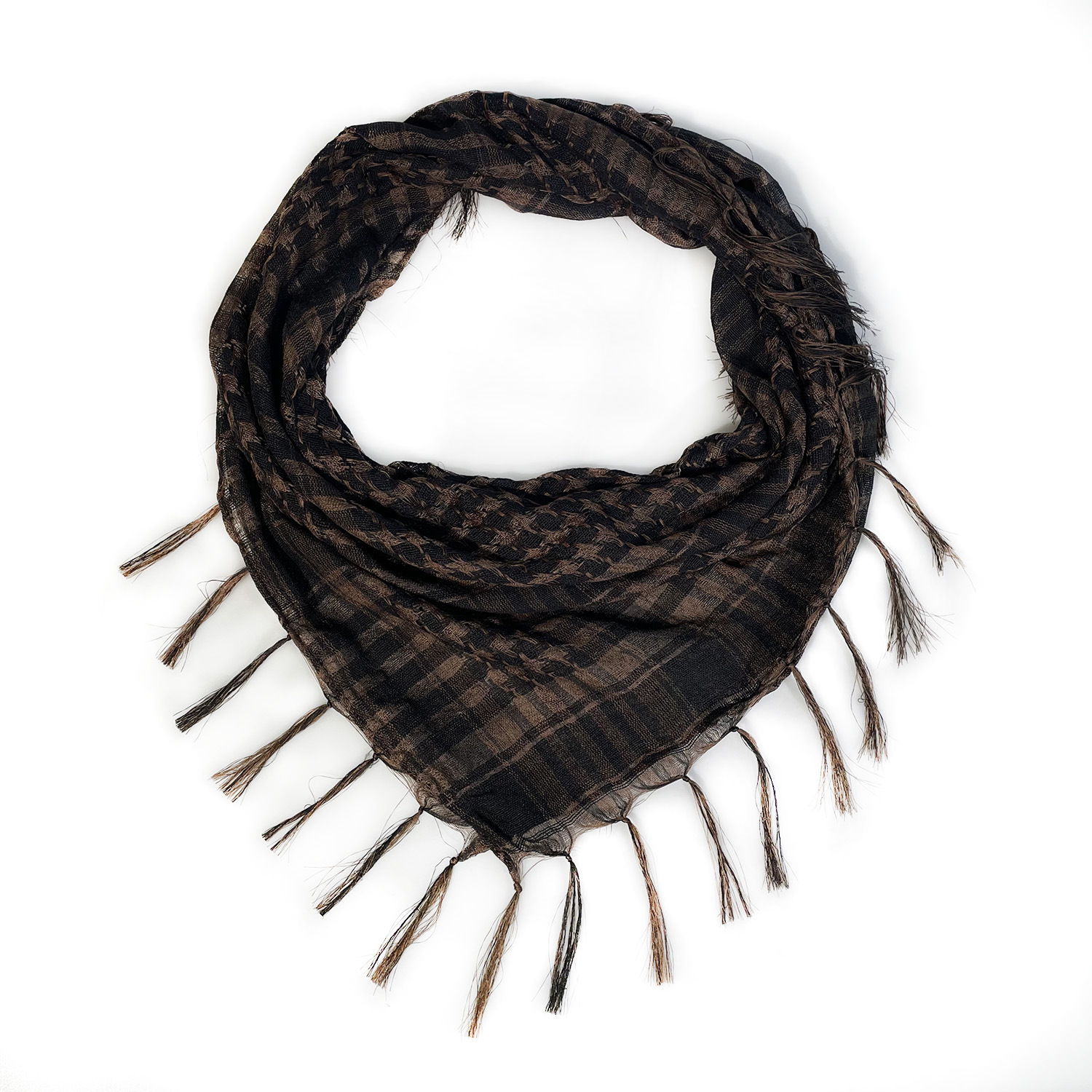 Picture of Net Silk Houndstooth Square Scarf Arabian Headscarf Outdoor Military Fan Tactical Export Tassel Desert Scarf Cross-border
