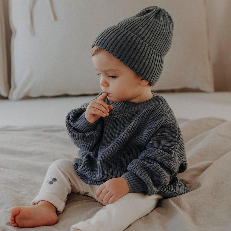 Picture of Foreign Trade Children's Clothing Factory Customized Baby Knitwear Loose Round Neck Girls and Boys Autumn and Winter Baby Knitwears Children's Knitwears