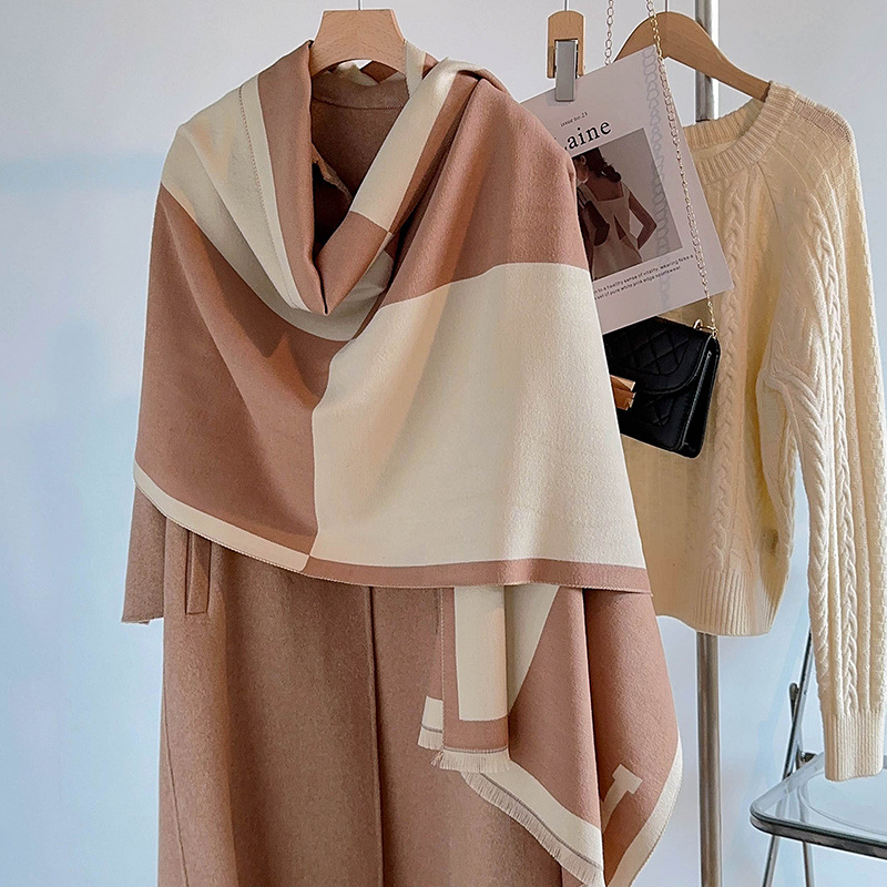 Picture of Imitation cashmere scarf for women, winter gift box, spring/autumn outer layer, thickened warmth, high-end mom qipao shawl for office