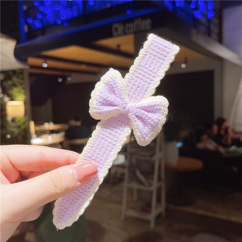 Picture of Spring and Summer Children's Bow Bangs Sticky Broken Hair Girl's Sticky Hair Band Hair Band Velcro Little Girl's Posting Head