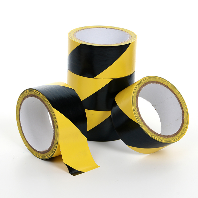 Factory supply factory marking partition pvc black and yellow warning tape yellow black zebra wear-resistant floor tape