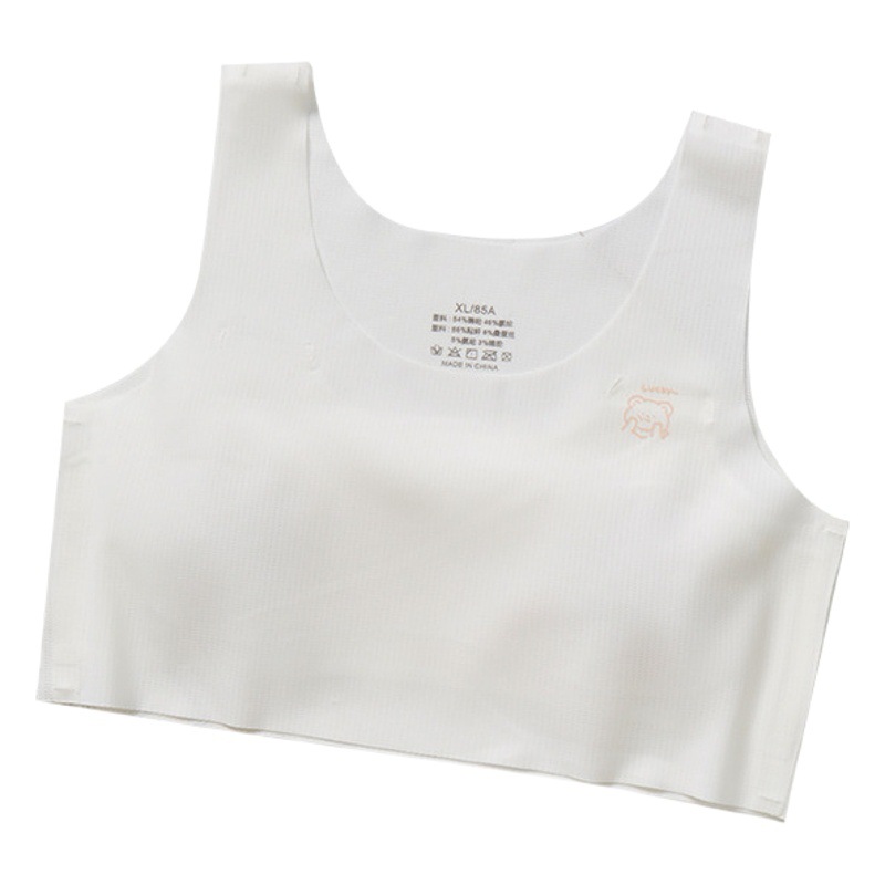 Girls' Underwear 8-12 Years Old Girls' Bra Ultra-thin Vest with Breathable Hole Development Period Anti-bump Summer Junior High School Students