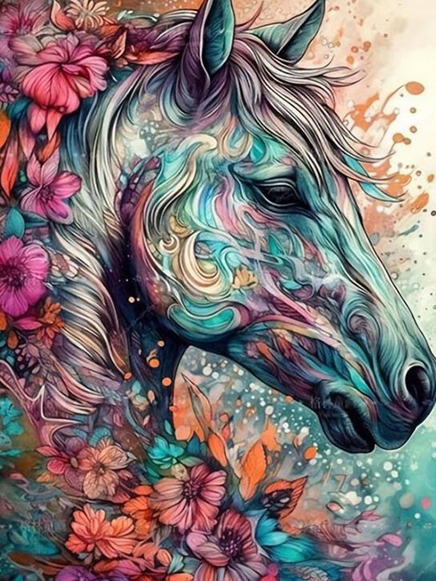 Picture of Foreign Trade Cross-Border 5D Animal Scenery Full of Diamonds DIY Diamond Embroidery Full of Diamonds Rubik's Cube Round Diamond Craft Decorative Painting Diamond Painting