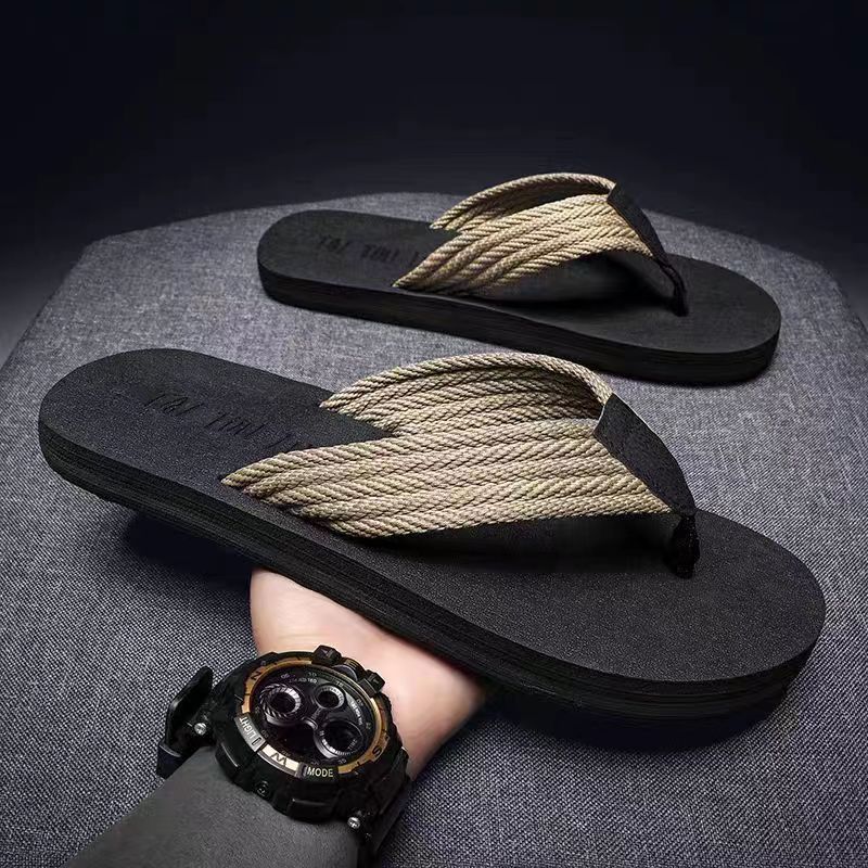 Summer British flip-flops men's Korean version of slippers men's non-slip sandals beach shoes plus size cross-border sandals trendy foreign trade