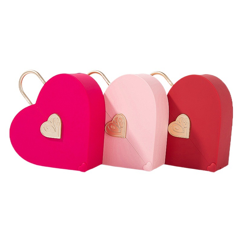 Creative Portable Heart-shaped Jewelry Box New Tanabata Valentine's Day Gift Box Ring Necklace Set Box Jewelry Gift Box