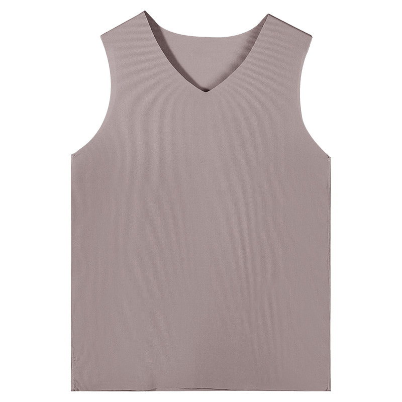 Picture of Ice Silk Traceless Vest Men's Summer Thin Inner Wear Solid Color Sports Waistcoat Base Quick-drying Fitness Hurdle Sweatshirt