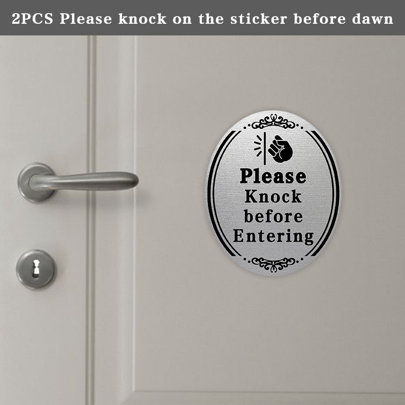 Cross-border Amazon before entering the door please knock on the door wall stickers tips guide stickers waterproof oil-proof vinyl stickers