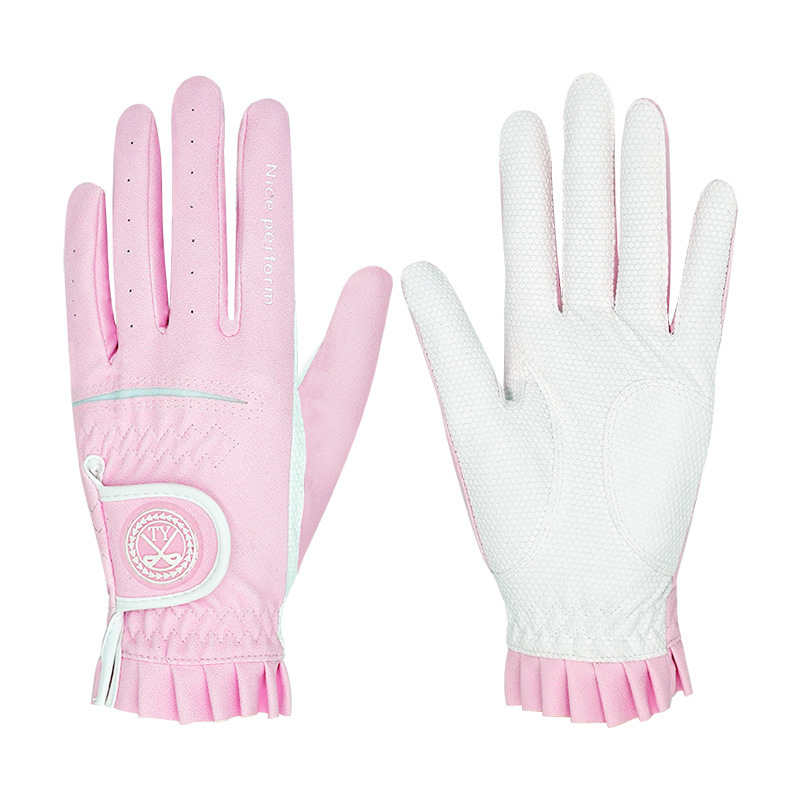 Picture of Cross-border supply new golf gloves Korean style women's golf gloves golf non-slip PU leather gloves