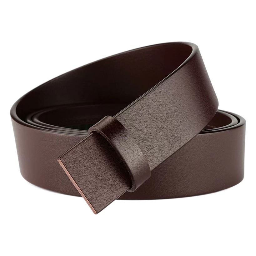 The first layer of pure cowhide headless buckle belt men's genuine leather automatic buckle belt men's middle-aged belt wholesale