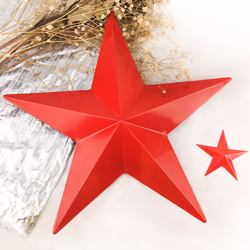Picture of European-style retro iron three-dimensional five-pointed star bar Office cafe wall decoration wall hanging