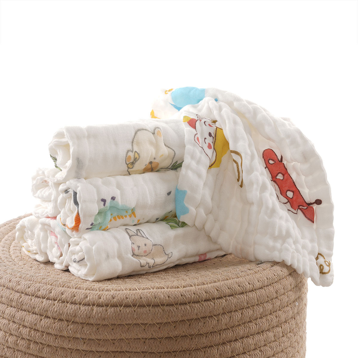 Picture of Cotton Class A Six-Layer Gauze Square Towel Baby Baby Children Cotton Small Towel Soft Water Absorbent