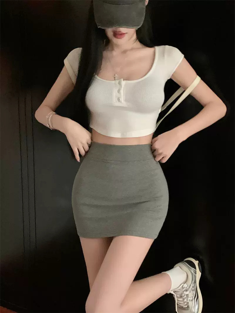 Picture of Hot Girl Sexy High Waist Hip Skirt Women's Spring and Autumn Stretch Slim-fit Tight Little One-step No-backing Skirt