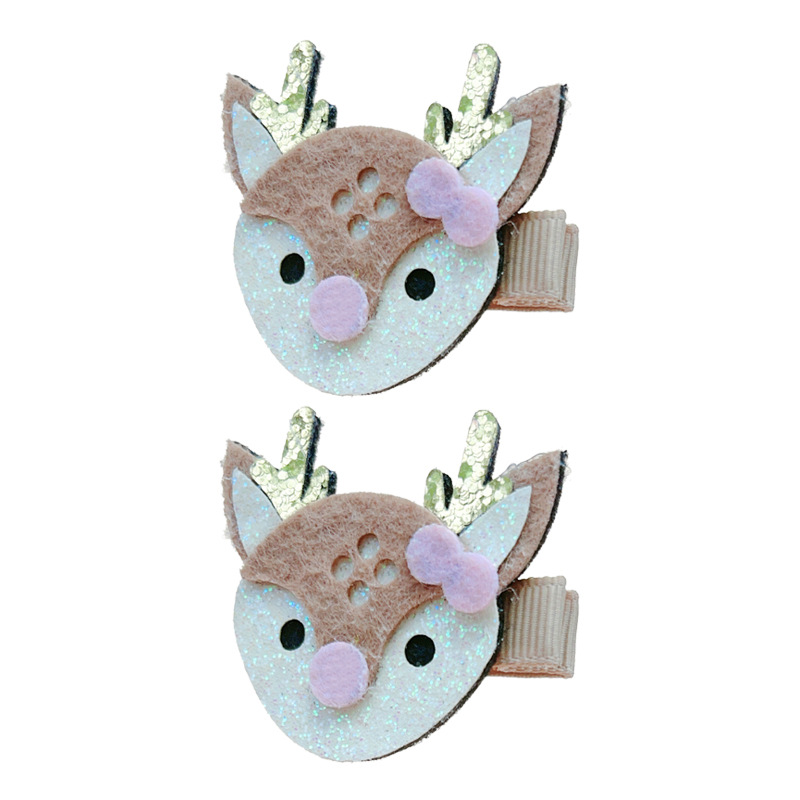 Picture of Christmas girls' jewelry headdress all-inclusive cloth flower antler hairpin cute Internet celebrity Christmas elk side clip