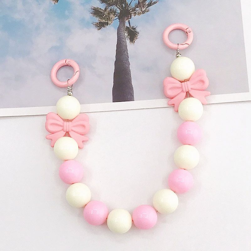 Picture of New Candy Color Acrylic Hand Chain Colorful Bow Bag Pendant Diy Mobile Phone Case Accessories Trend