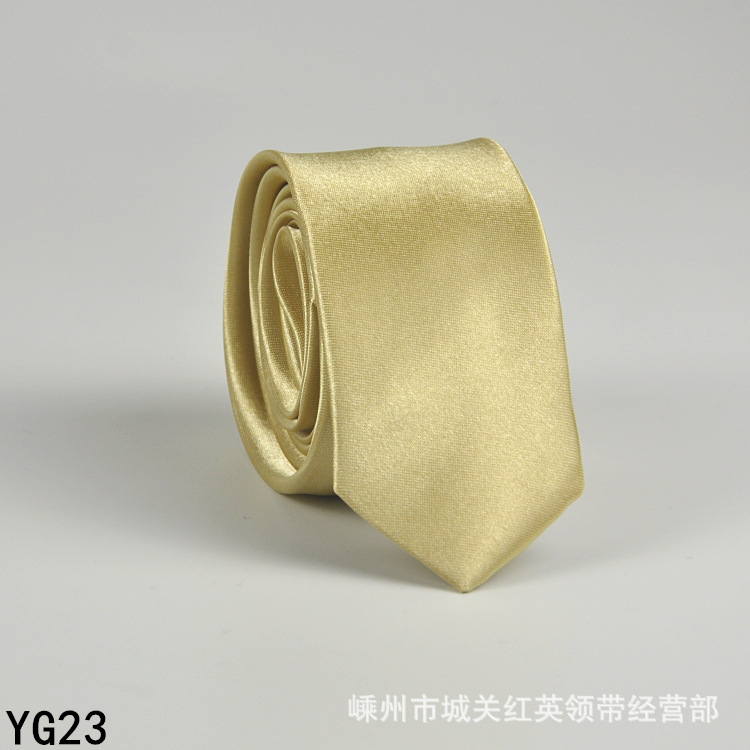 Picture of Solid color tie men's casual 5cm Korean style artificial silk narrow tie for workplace wedding business administrative wholesale