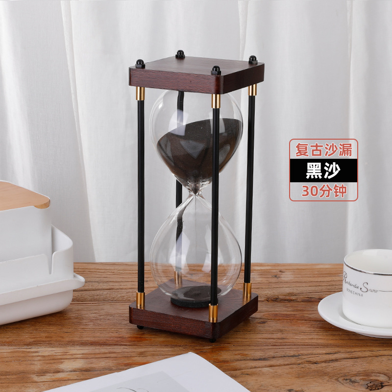 Picture of Retro Hourglass Ornaments 30/60 Minutes Hourglass Timer Chinese Valentine's Day Birthday Gift Creative Desktop Accessories