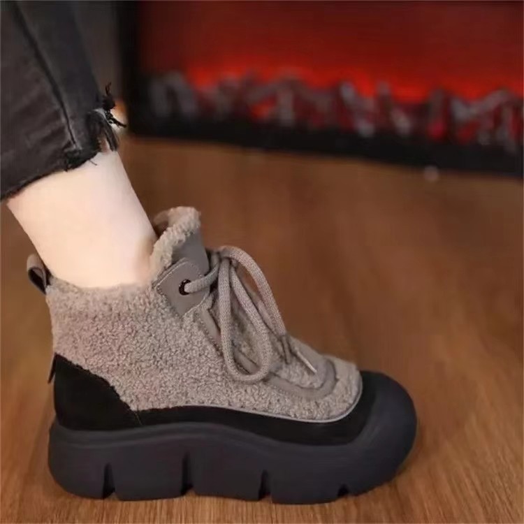 New cotton shoes women winter fleece-lined thick warm cotton boots soft bottom light breathable cross-border wholesale snow boots women