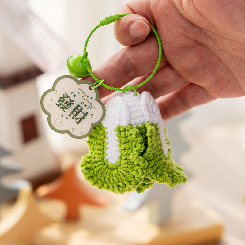 Good things happen rich cabbage key chain pendant wool crochet hand knitting diy crochet hand made homemade