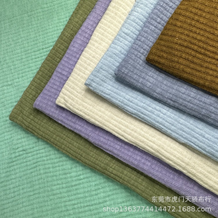 Spot supply of knitted cotton rack bamboo pit bar cotton bamboo rib 180g Korean bamboo 3*3 rib