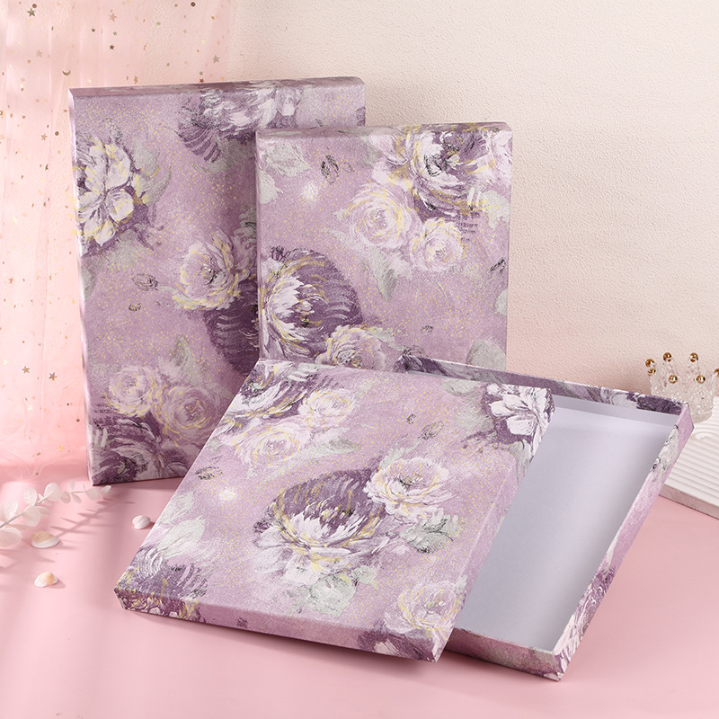 Spot Wholesale Silk Scarf Packaging Box Custom Heaven and Earth Cover Gift Box Silk Square Scarf Gift Box Pajamas Set Gift Box