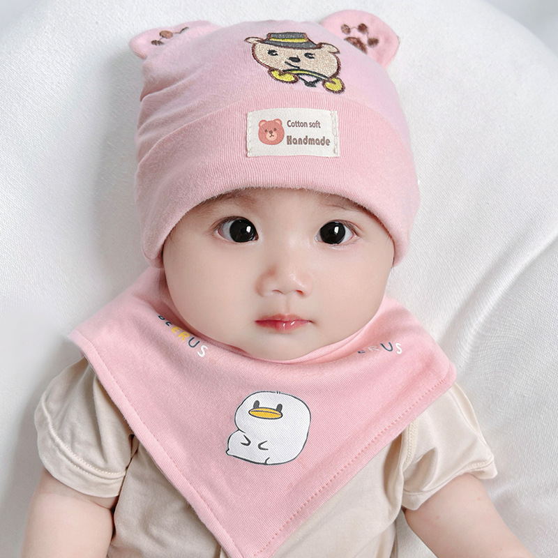 Picture of Katu Bear Infant Hat Spring & Fall 3-6-12 Months Male and Female Baby Pullover Hat Cotton 100-Day Sleeping Hat