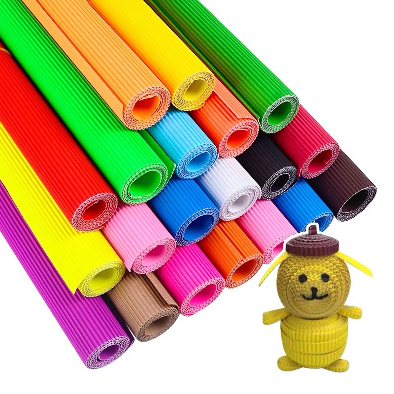 Picture of Color Corrugated Paper 5070 Children's DIY Handmade Origami Paper Cut Wrapping Flower Material Paper A4 Wave Wrapping Paper
