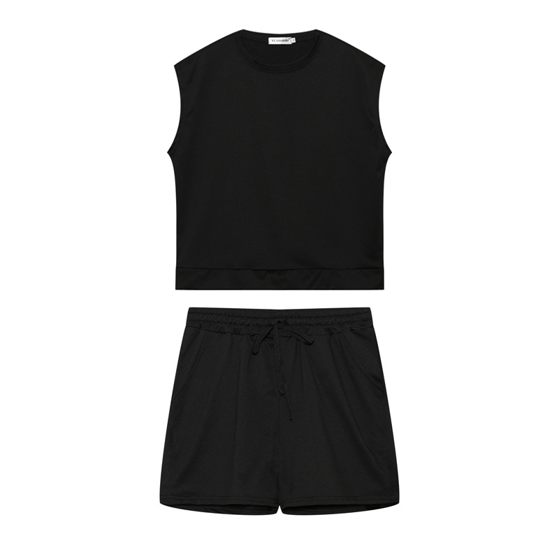 Picture of 2023 cross-border Europe and America Amazon summer solid color loose bat short sleeve T-shirt shorts sports casual suit women's clothing