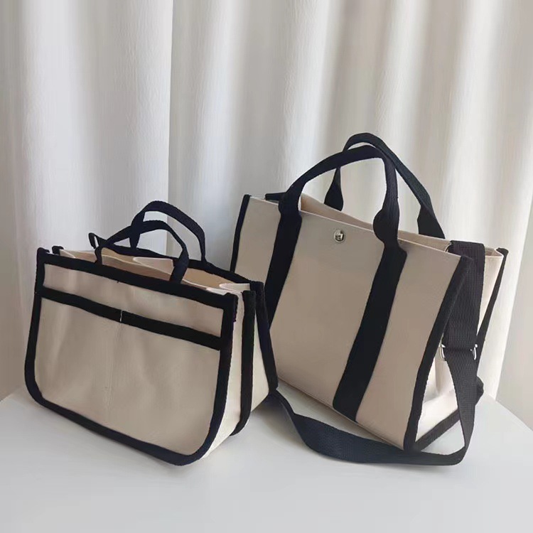 Picture of Korean ins tote mummy bag portable crossbody baby bag multi-functional handbag canvas bag
