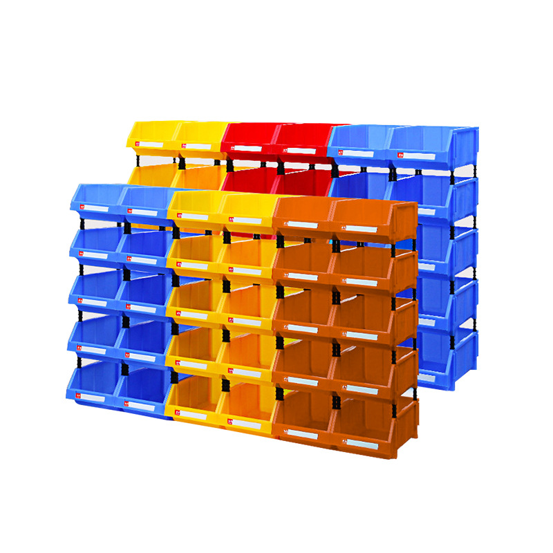 Picture of Parts box thickened oblique mouth back hanging plastic element box shelf material box screw storage box combined parts box