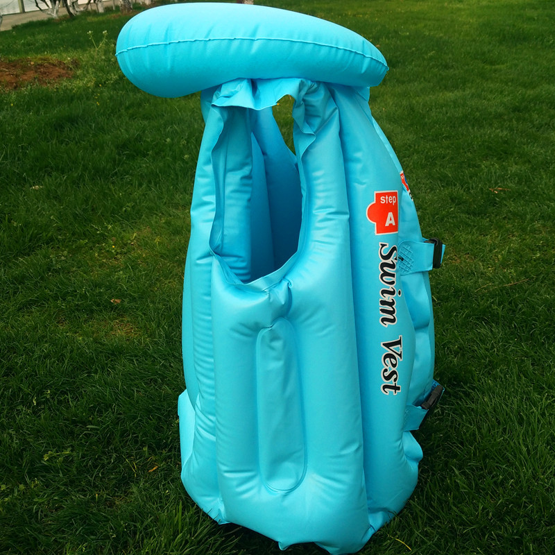 Picture of abc inflatable swimsuit children's pvc inflatable safety vest thickened large buoyancy children's swimming leak-proof swimsuit