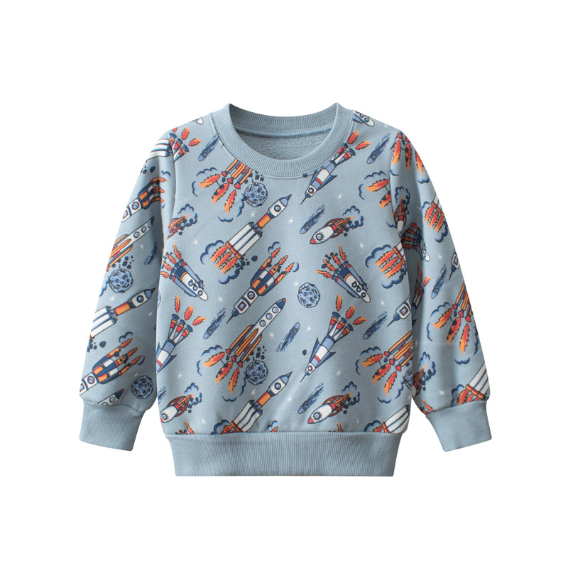 Picture of 27kids Korean style children's clothing autumn and winter men's sweater fleece-lined cartoon baby clothes live supply one-piece delivery