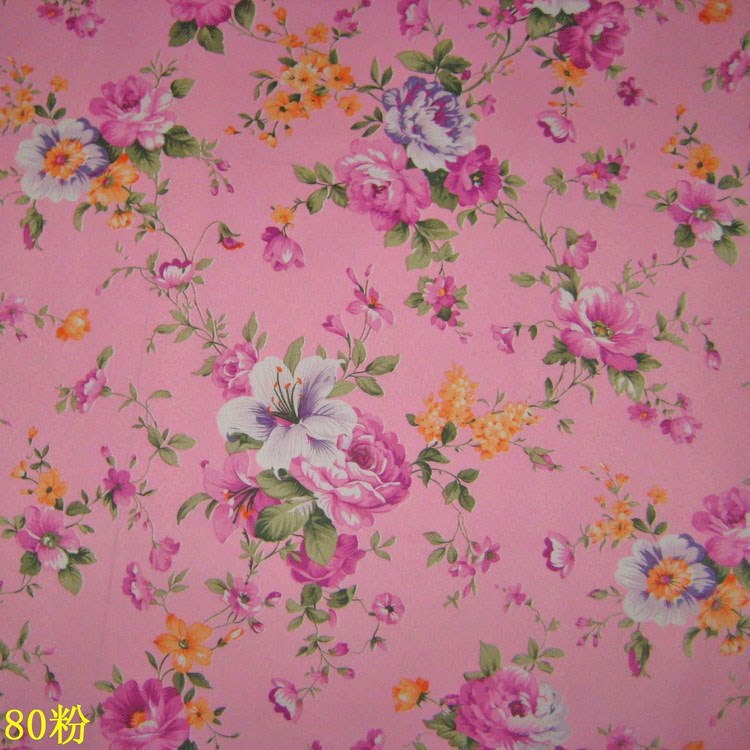 Wholesale Plain Peach Skin Printed Fabric Polyester Printed Fabric Crafts Fabric Pink Peony Flower Fabric