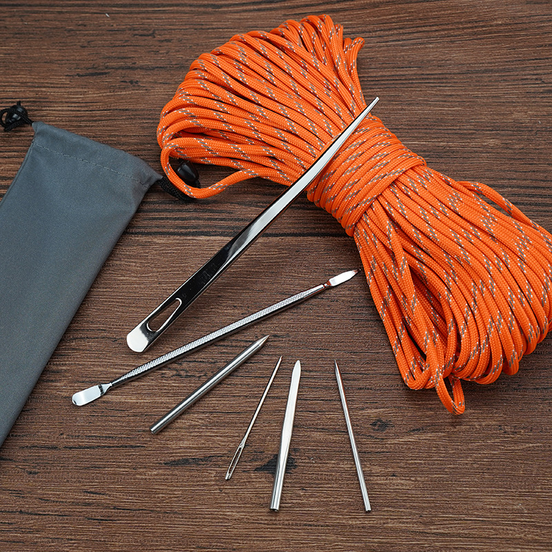 Cross-border new multi-functional diy weaving tool Paracord needle umbrella rope rattan curler nail set