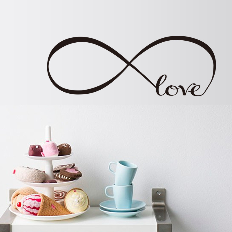 New cross-border carved infinite LOVE English living room bedroom decorative wall stickers factory wholesale ZY8274
