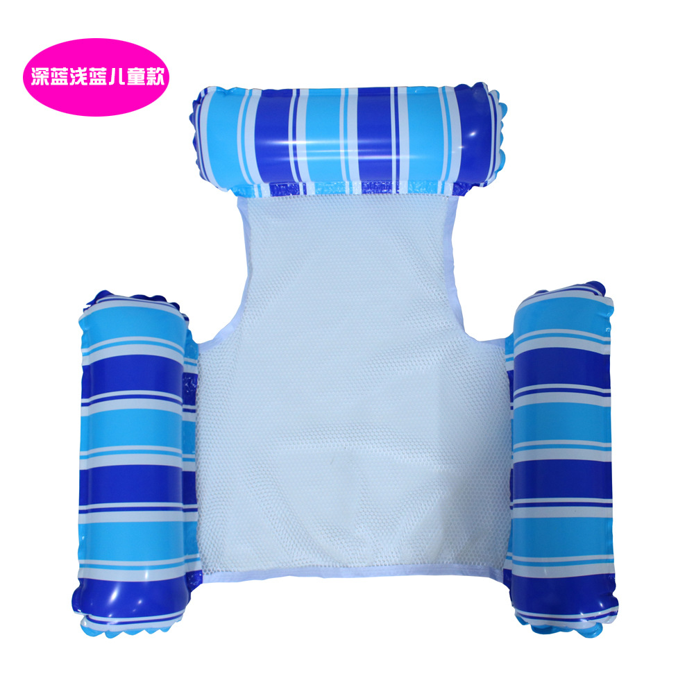 Picture of Cross-Border Spot Three-Tube Inflatable Water Bed New Product Stripesd Inflatable Floating Row Large and Small Hammock Water Supplies Lounge Chair