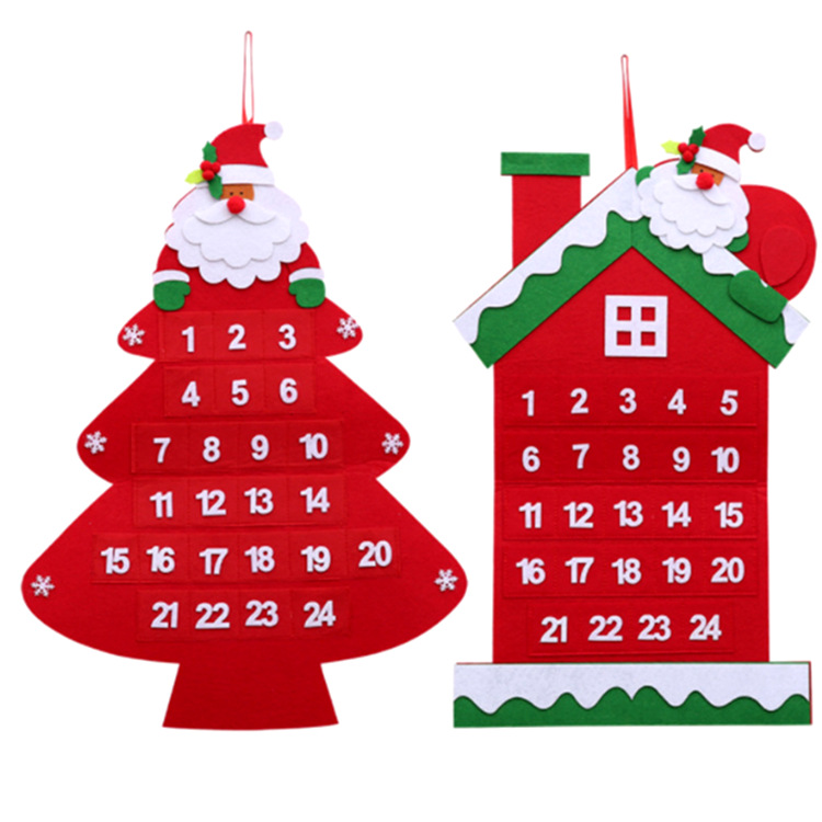 Felt Christmas tree Christmas countdown decoration pendant Christmas hanging decoration calendar wholesale